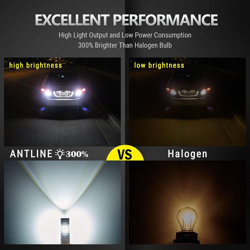 Antline Extremely Bright 3157 3156 3057 4057 4157 3157A 3157K 3457 21-SMD 1260 Lumens LED Bulb Replacement White for Car Backup Reverse Brake Tail Turn Signal Lights Bulbs DRL (Pack of 4) - Image 2